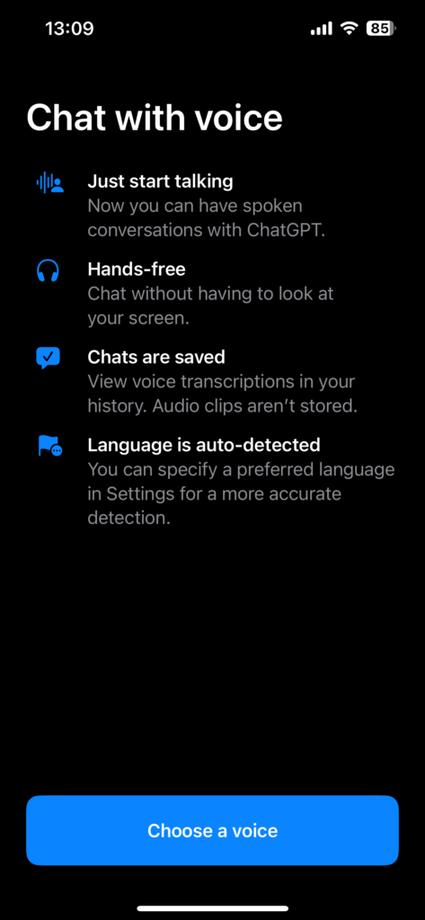 ChatGPTアプリの音声会話の設定1-6