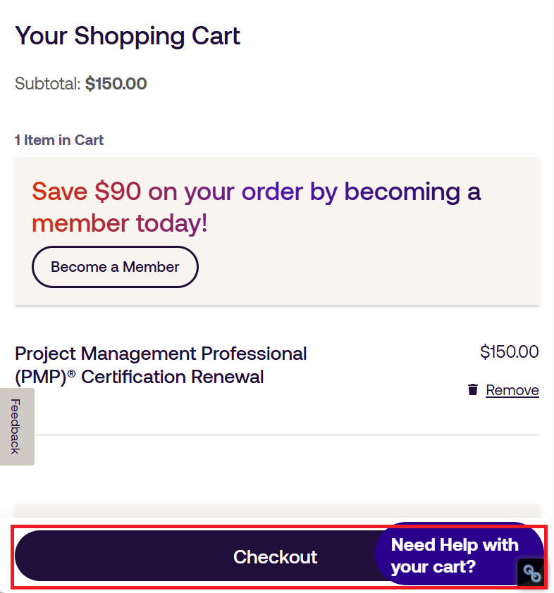 PMP更新 ショッピングカート画面