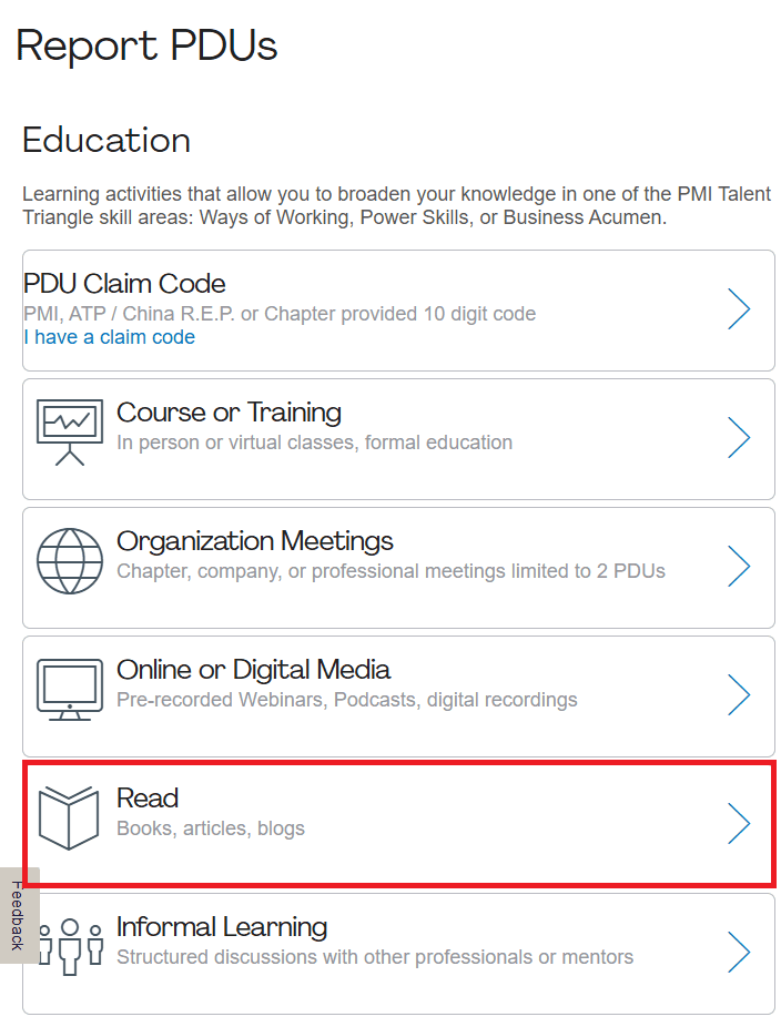 PMPのPDUは読書も対象
