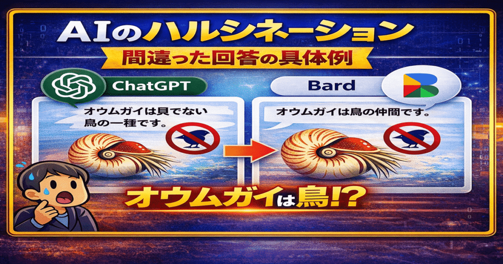 ハルシネーションとは AIが間違った回答をする現象の例