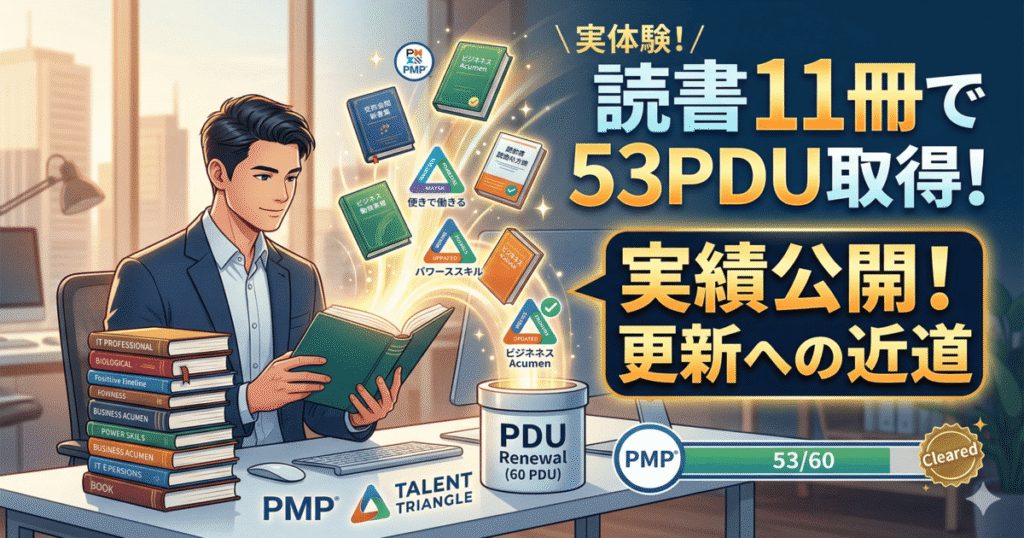 PMPのPDU取得におすすめの本。読書11冊で53PDUを獲得した実体験と承認実績を紹介する記事