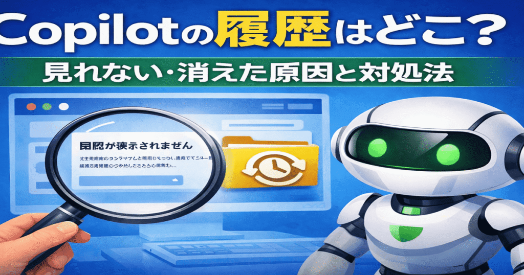 Copilotの履歴はどこ？見れない・消えた原因と対処法｜チャット履歴の確認方法
