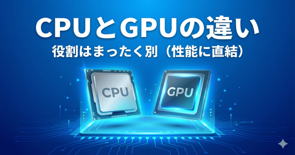 CPUとGPUの違いとは？パソコンの役割と性能の違いを解説