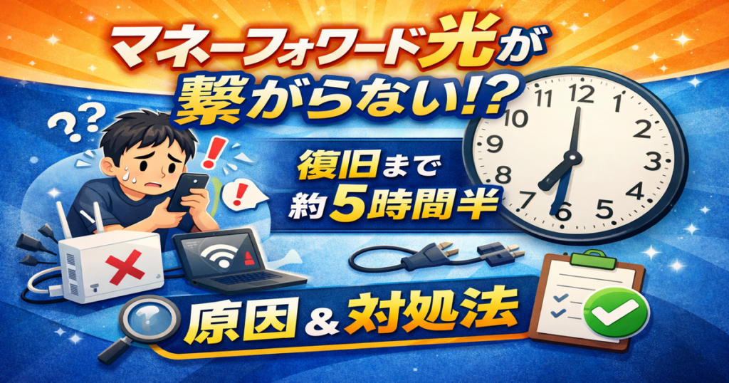 マネーフォワード光が繋がらない原因と対処法｜解約済なのに使えない？5時間半で復旧した実体験