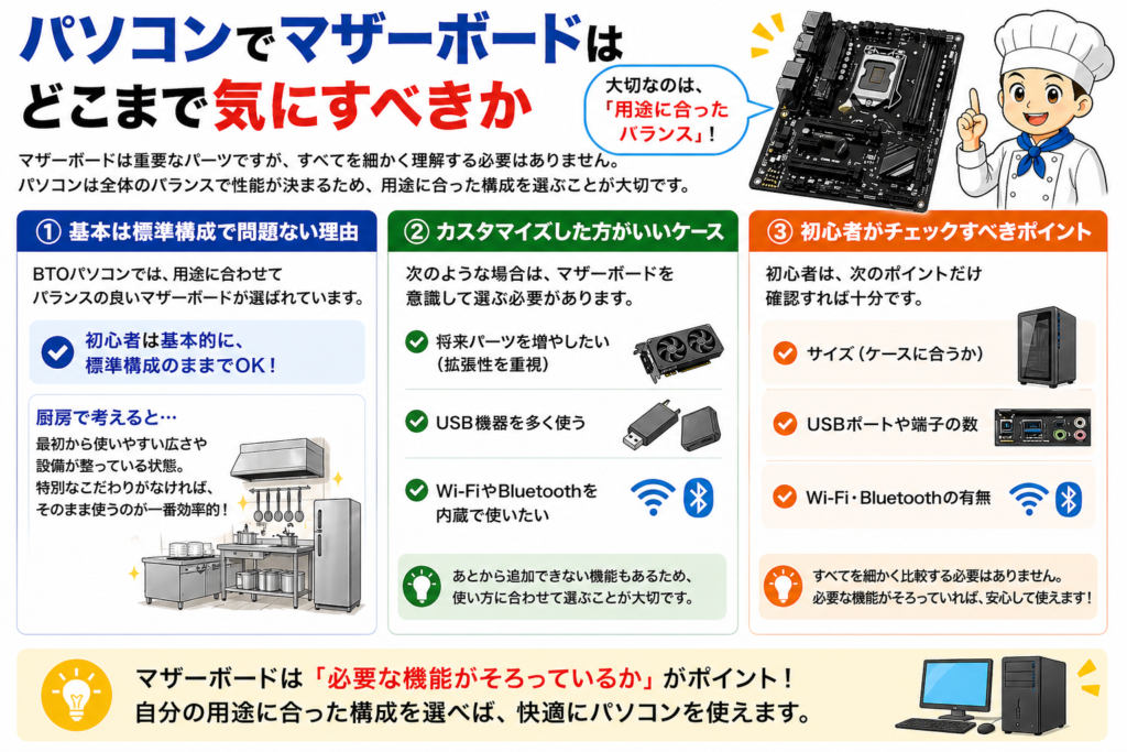 マザーボードはどこまで気にすべきかを解説 パソコンのバランスや選び方のポイントがわかる図解