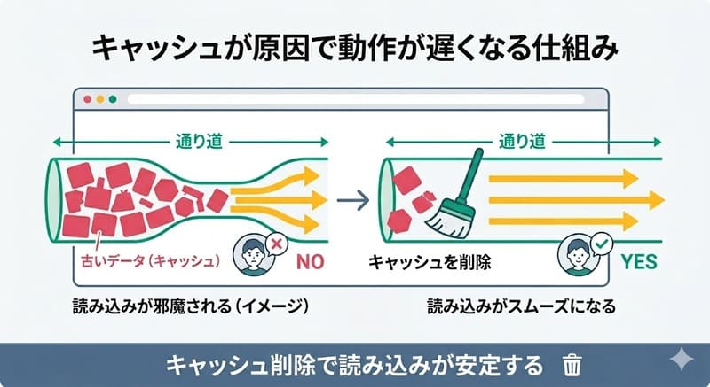 キャッシュが原因でYouTubeの読み込みが遅くなる仕組み