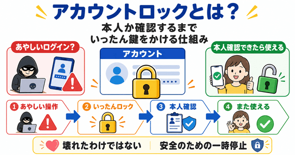 アカウントロックとは本人確認まで一時的に使えなくする仕組み