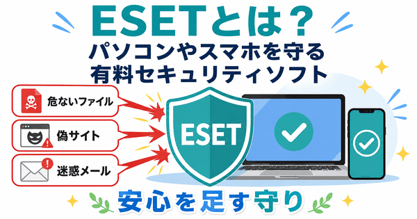 ESETとはパソコンやスマホを危ないファイルや偽サイトや迷惑メールから守る図解