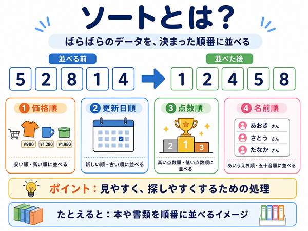 ソートとは何かを初心者向けに示した図解