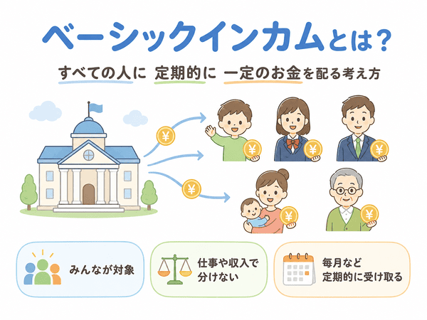 ベーシックインカムとは何かを初心者向けに説明した図解
