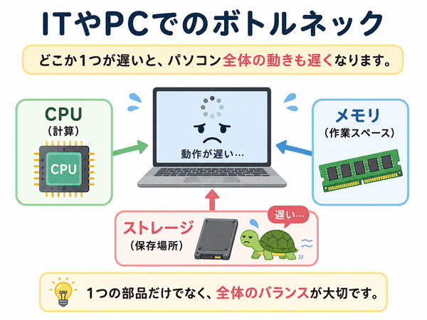 ITやPCで起きるボトルネックの例