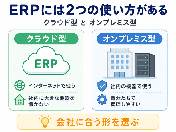 クラウド型ERPとオンプレミス型ERPの違い