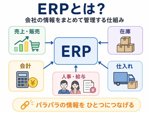 ERPとは会社の情報をまとめて管理する仕組み