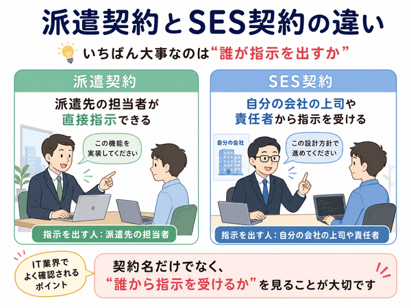 派遣契約とSES契約の違い