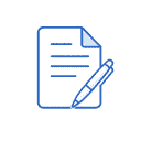 契約カテゴリを表す、文書とペンのアイコン