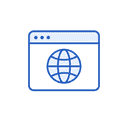 Webカテゴリを表す、ブラウザと地球のアイコン