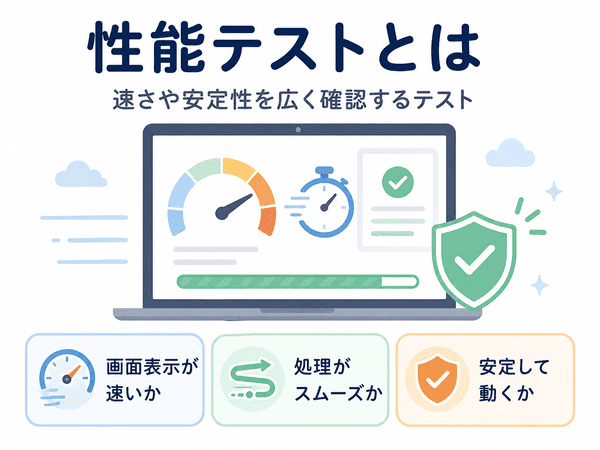 性能テストとは速さや安定性を広く確認するテスト