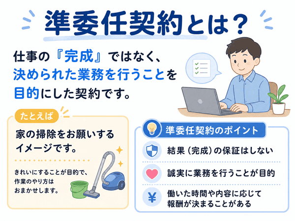 準委任契約とは何かを初心者向けに説明する図
