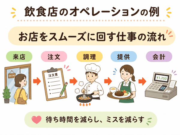 飲食店の来店から会計までのオペレーションの流れ