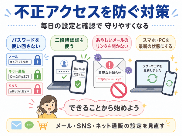 不正アクセスを防ぐためのパスワード管理と二段階認証の対策