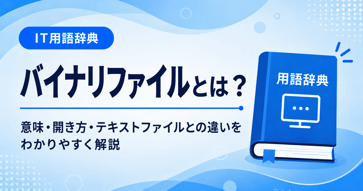 バイナリファイルとは何かを初心者向けに説明した画像