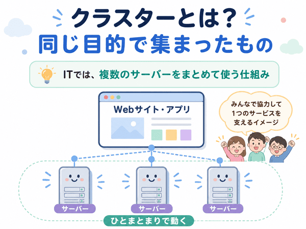 クラスターとは同じ目的で集まったものを表す図解