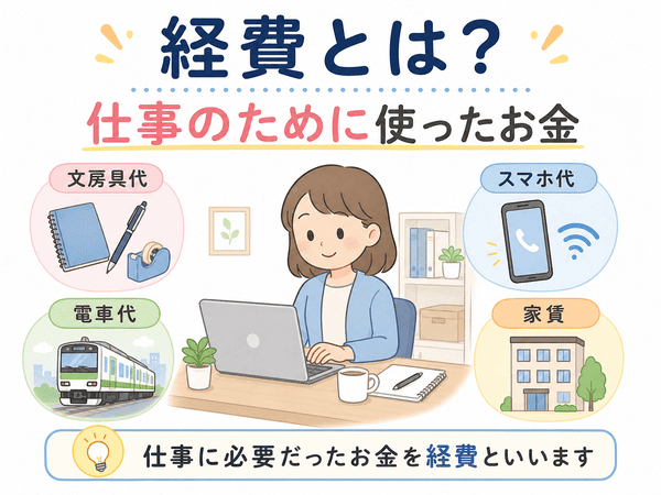 経費とは仕事のために使ったお金であることを示した図