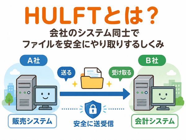 HULFTとは会社のシステム同士でファイルを安全にやり取りする仕組み
