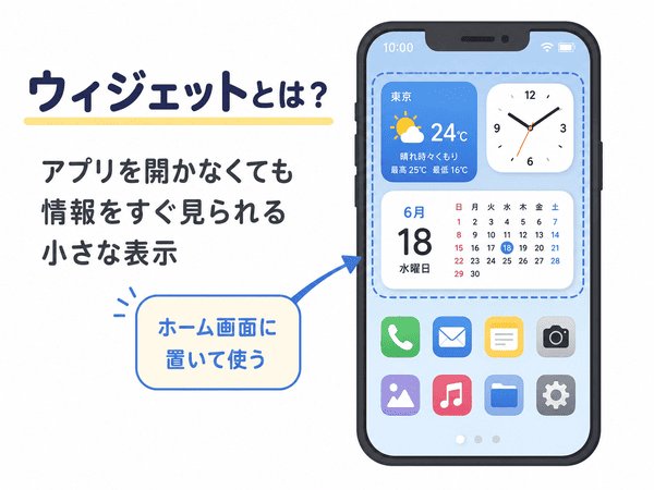 ウィジェットとはアプリを開かなくても情報をすぐ見られる小さな表示