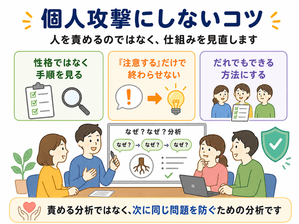 なぜなぜ分析を個人攻撃にしないためのコツ