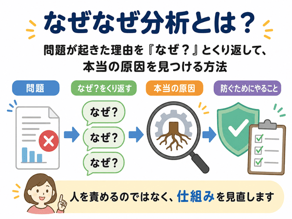 なぜなぜ分析とは何かを初心者向けに説明する図