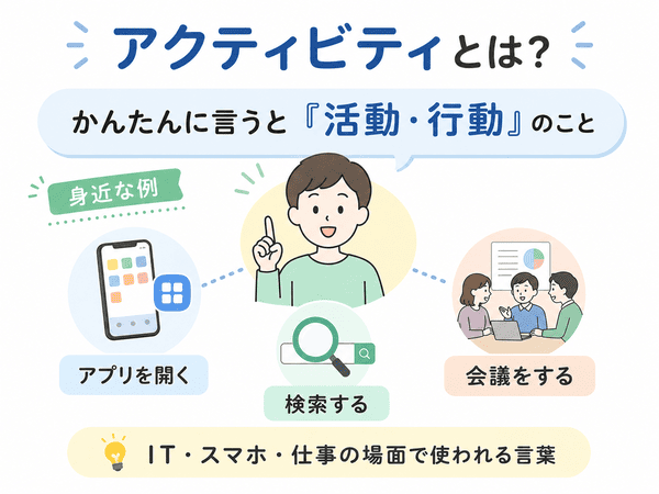 アクティビティとは活動や行動のことを示す初心者向け図解