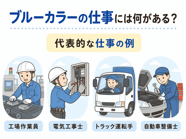 ブルーカラーの代表的な仕事の例