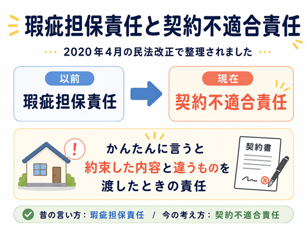 瑕疵担保責任と契約不適合責任の違いを2020年4月の民法改正とともに解説