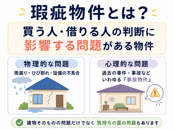 瑕疵物件とは買う人や借りる人の判断に影響する問題がある物件のことを解説