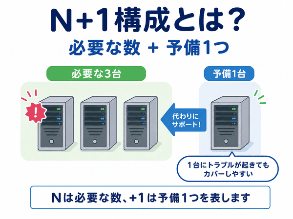 N+1構成とは、必要な数に予備を1つ加える考え方