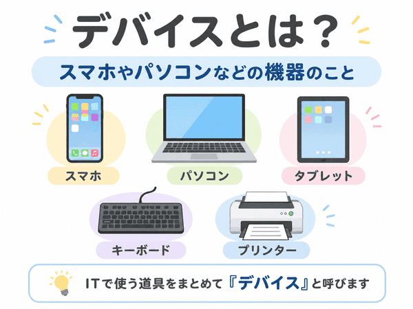 デバイスとはスマホやパソコンなどの機器を指す言葉