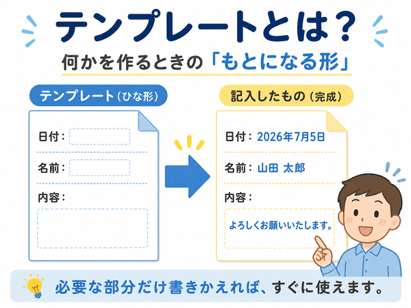 テンプレートとは何かをひな形と完成例でわかりやすく解説