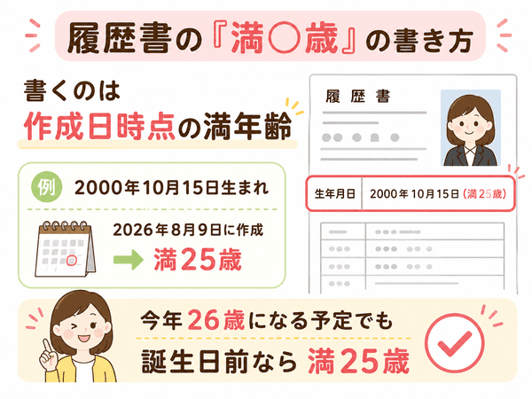 履歴書の満年齢の書き方