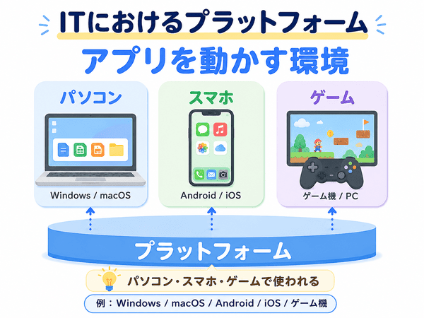 パソコンやスマホ、ゲームで使われるITプラットフォーム