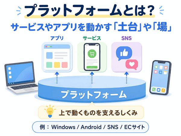 プラットフォームとはサービスやアプリを動かす土台や場