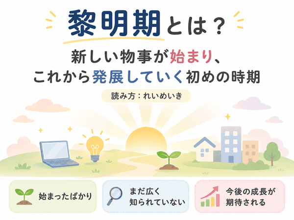 黎明期とは新しい物事が始まり、これから発展していく初めの時期を表す図