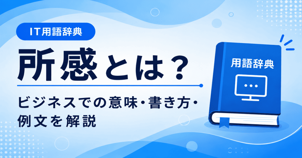 所感とは何かを初心者向けに説明した画像