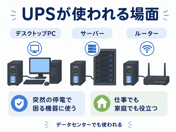 UPSが使われる場面|パソコン・サーバー・ルーター