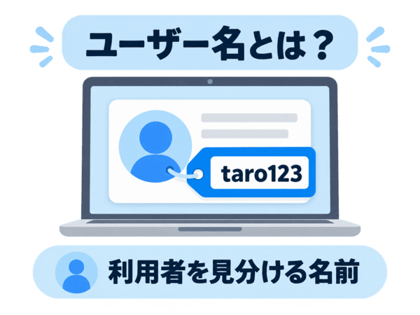 ユーザー名とは利用者を見分ける名前であることを示す図