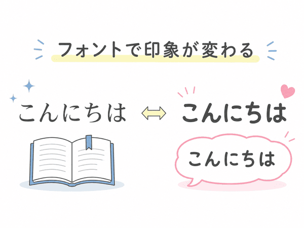 同じ言葉でもフォントによって受ける印象が変わる例