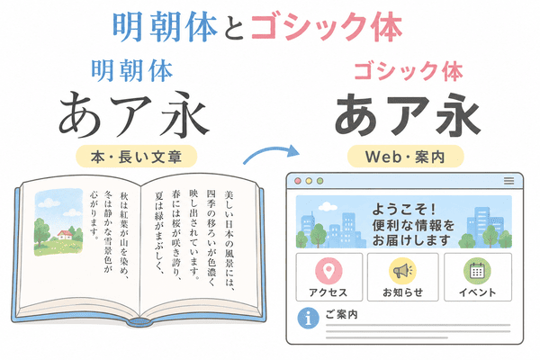 明朝体とゴシック体の特徴や使われる場面の違い