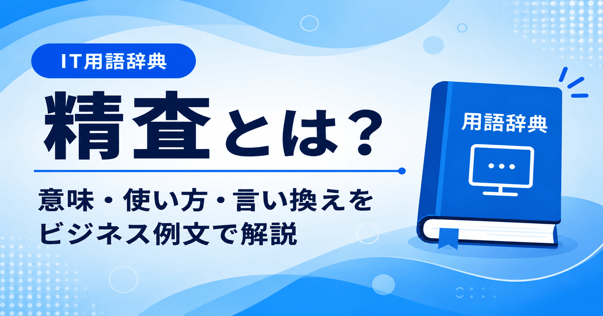 精査とは何かを初心者向けに説明した画像