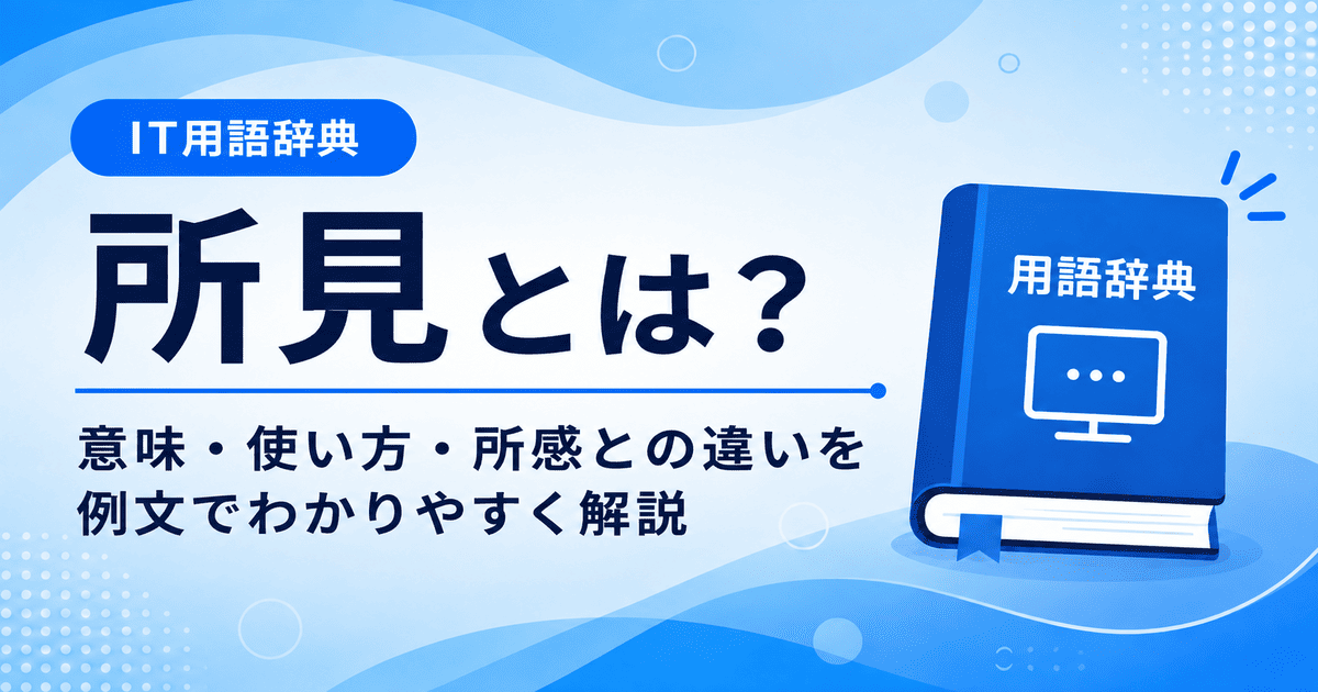 所見とは何かを初心者向けに説明した画像