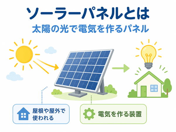 ソーラーパネルとは太陽の光で電気を作るパネル